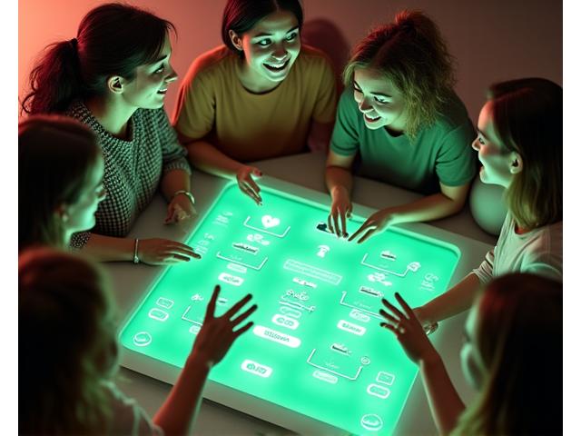 Illustration of a vibrant online community dashboard with user avatars and discussion bubbles, representing connection and support.