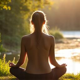 Person meditating peacefully in a serene environment, symbolizing mental wellness.