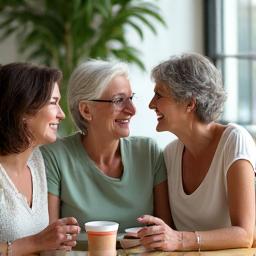 Diverse group of women smiling and looking supportive, symbolizing women's health discussions.