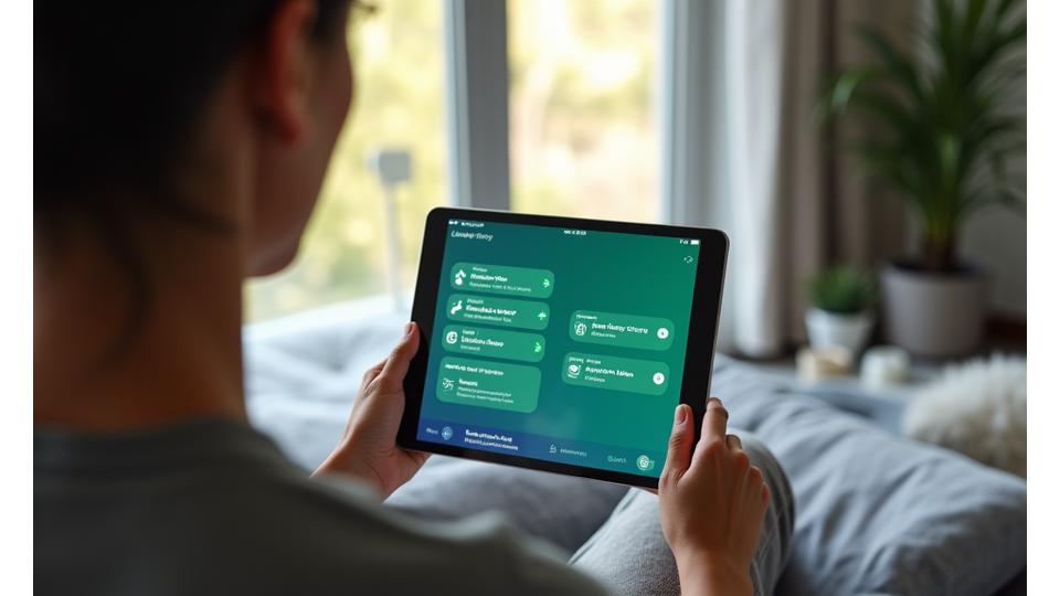 Person using a tablet with multiple privacy control options on screen, indicating user empowerment
