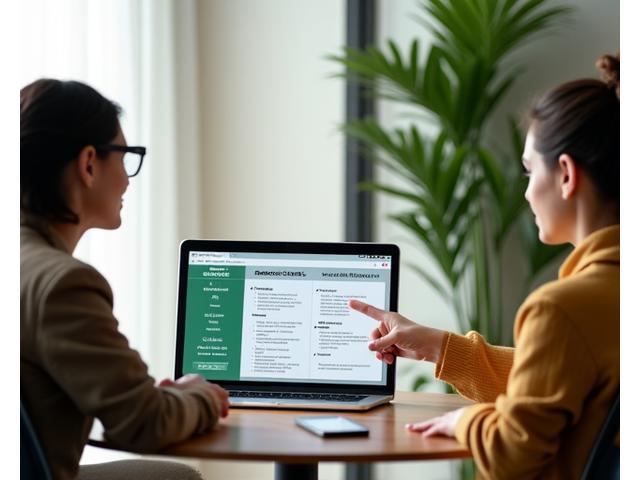Coach and client reviewing a personalized wellness action plan together on a laptop